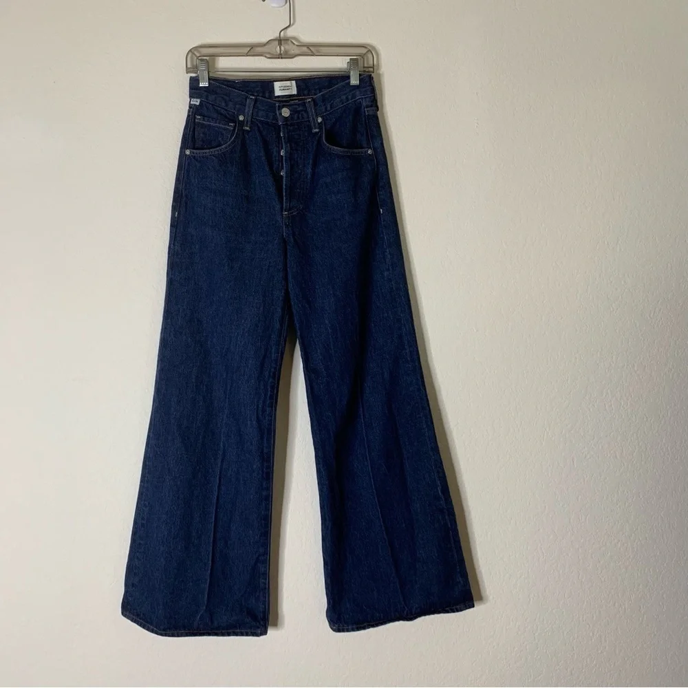 Citizens Of Humanity Womens Blue Beverly Slouch Boot Button Fly Jeans 23 - Picture 2 of 12